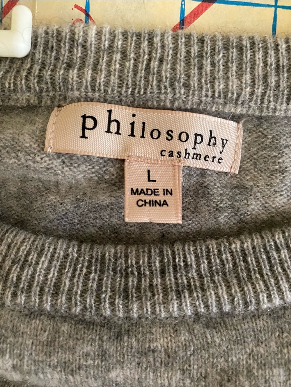philosophy Gray Cashmere Sweater with Yellow Star Motif - Picture 3 of 6
